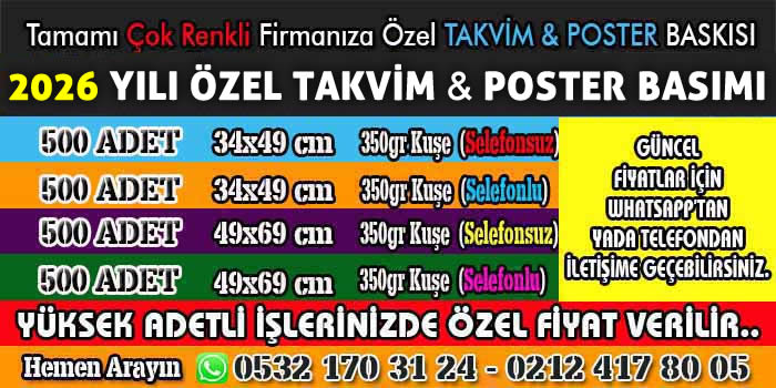 2026 Poster Takvimi Basımı