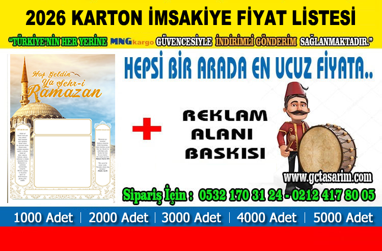 2026 İmsakiye Fiyatları