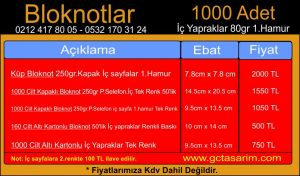 ucuz bloknot basımı