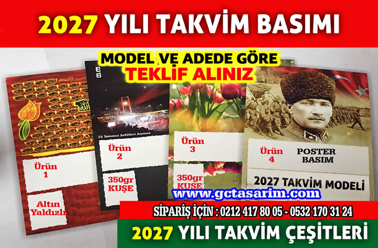 2027 takvim modelleri